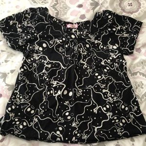 Koi Halloween Ghosts Glow in the Dark Scrub Top